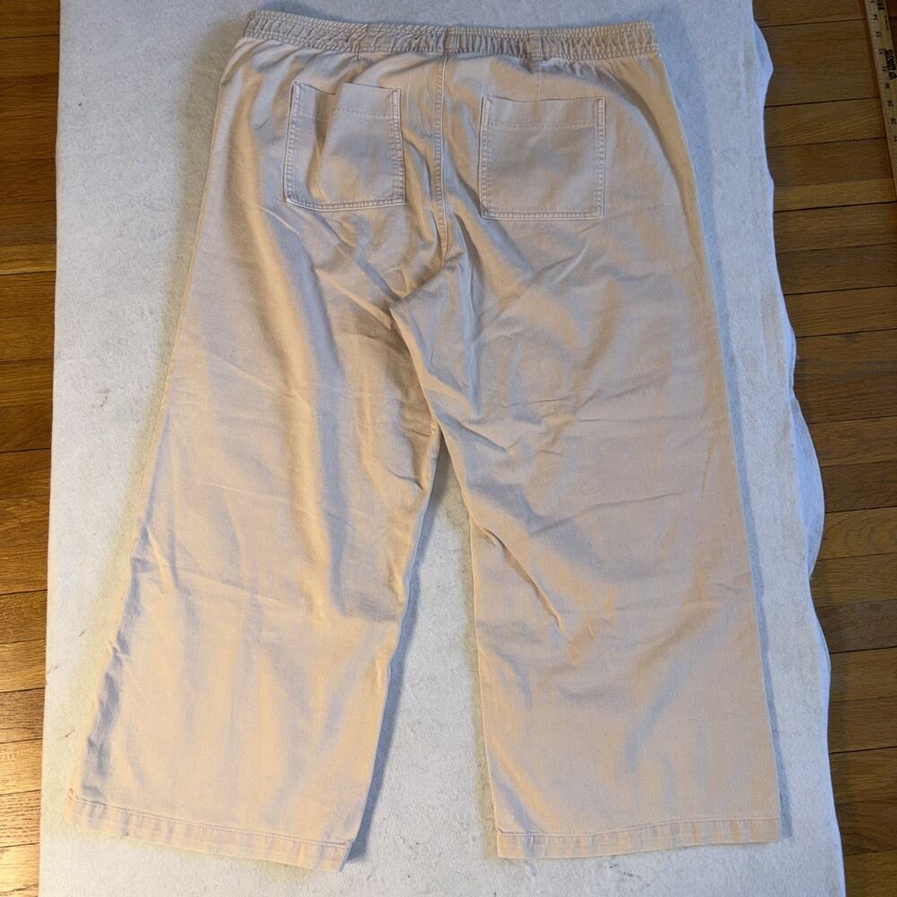 Gap Denim Wm XXL Pull On High Rise Wide Leg Pants Nude Rose Utility Casual Jeans - Picture 2 of 12
